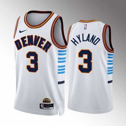 Denver Denver Nuggets #3 Bones Hyland White 2022-23 Mens City Edition Jersey Mens