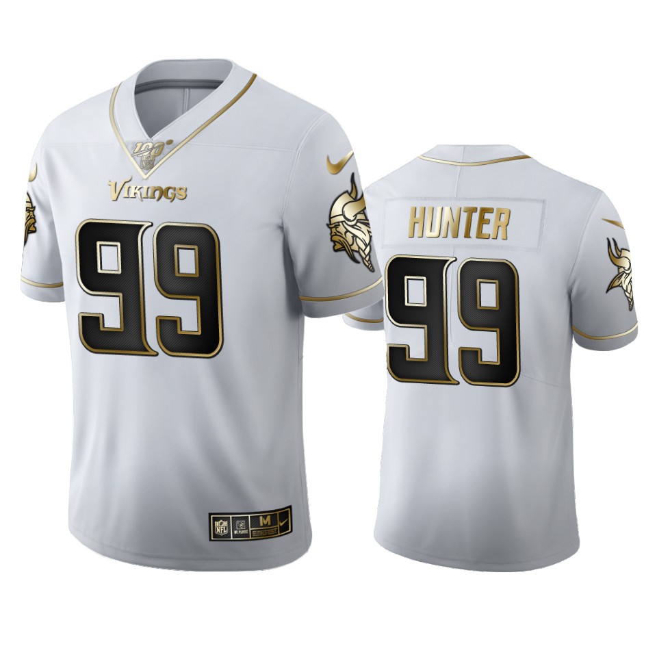 Minnesota Vikings #99 Danielle Hunter Men's White Golden Edition Vapor Limited 100 Jersey