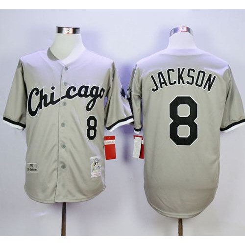 Mitchell And Ness 1993 Chicago White Sox #8 Bo Jackson Grey Throwback Stitched Jersey Men's