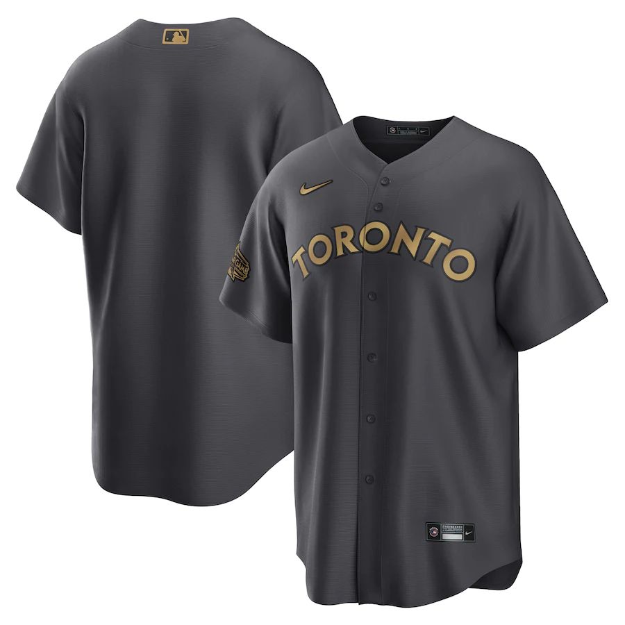 Toronto Blue Jays Blank Men's Charcoal 2022 All-Star Game Replica Jersey