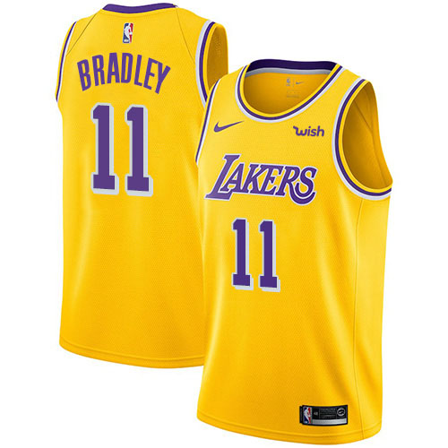 Los Angeles Lakers #11 Avery Bradley Gold Swingman Icon Edition Jersey Mens