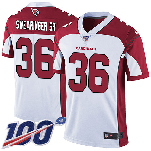 Arizona Cardinals #36 D.J. Swearinger Sr. White Men's Stitched 100th Season Vapor Limited Jersey Men's