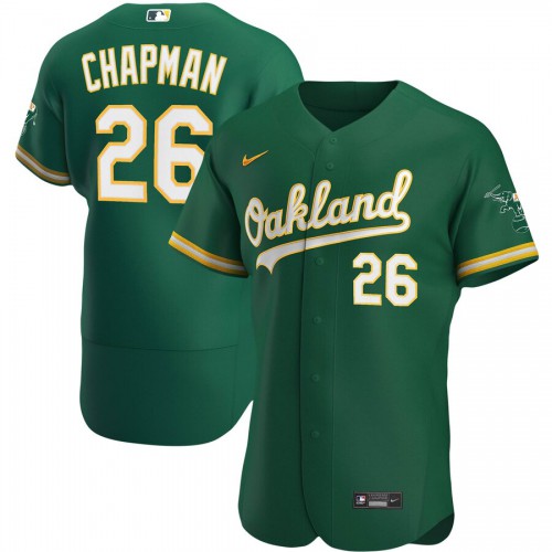 Oakland Oakland Athletics #26 Matt Chapman Men's Kelly Green Alternate 2020 Authentic Player Jersey Men's
