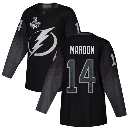 Adidas Tampa Bay Lightning #14 Pat Maroon Black Alternate Authentic 2020 Stanley Cup Champions Stitched Jersey Men's