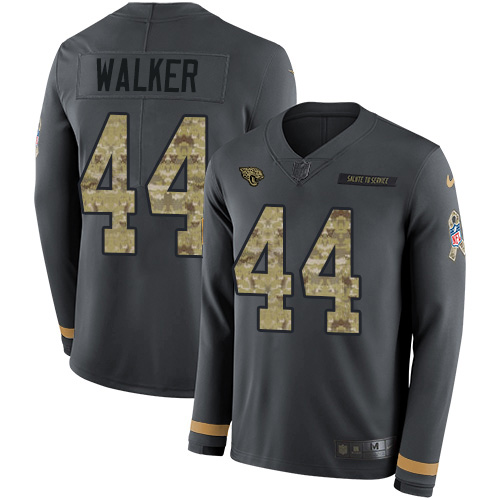 Jaguars #44 Travon Walker Anthracite Salute To Service Youth Stitched Limited Therma Long Sleeve Jersey