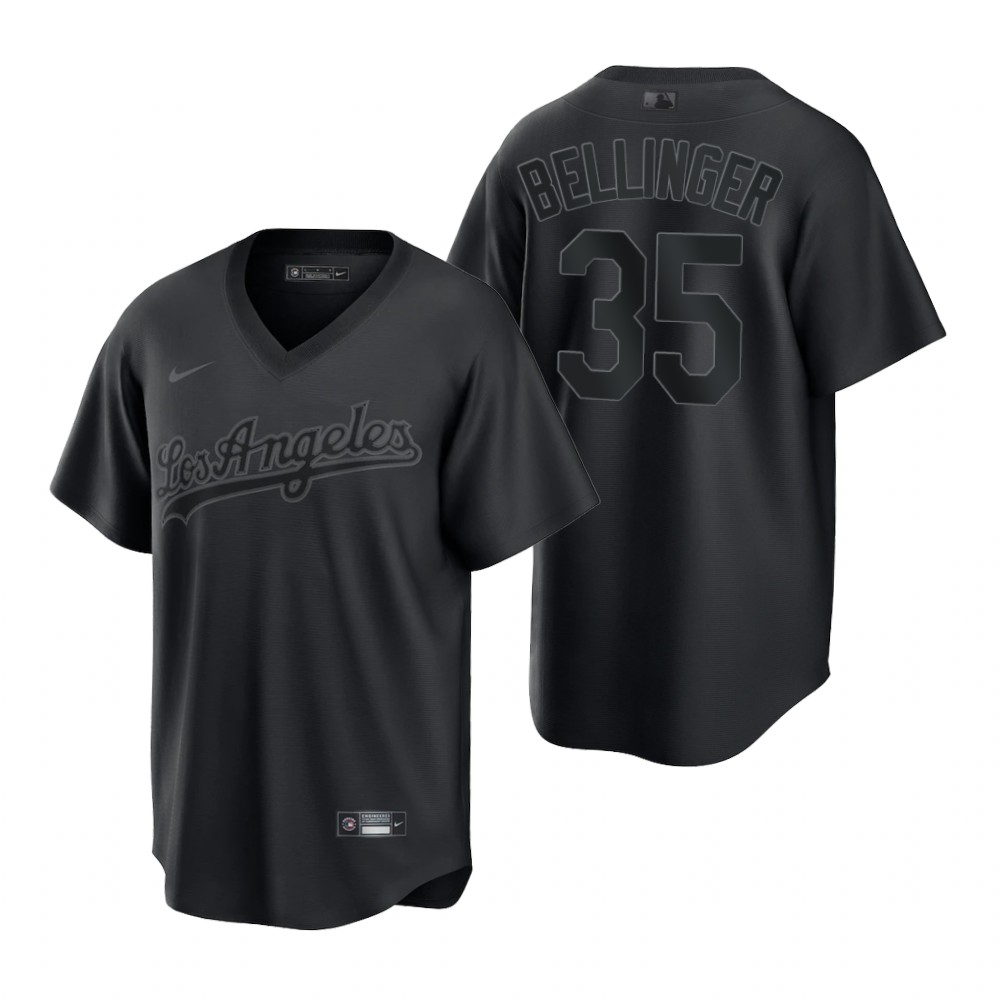 Los Angeles Dodgers #35 Cody Bellinger Men's Black Pitch Black Fashion Jersey