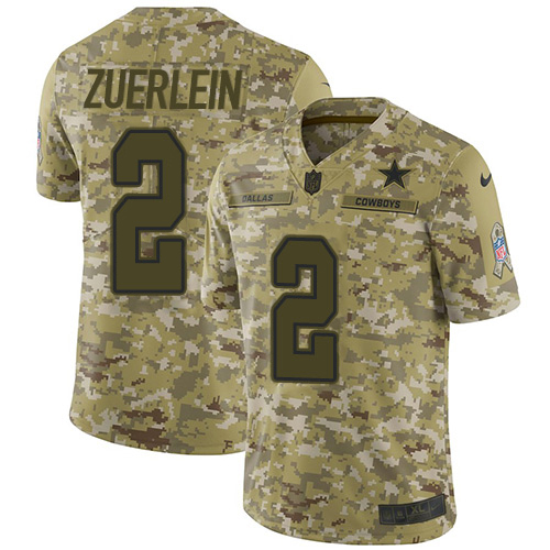 Dallas Cowboys #2 Greg Zuerlein Camo Men's Stitched Limited 2018 Salute To Service Jersey Men's