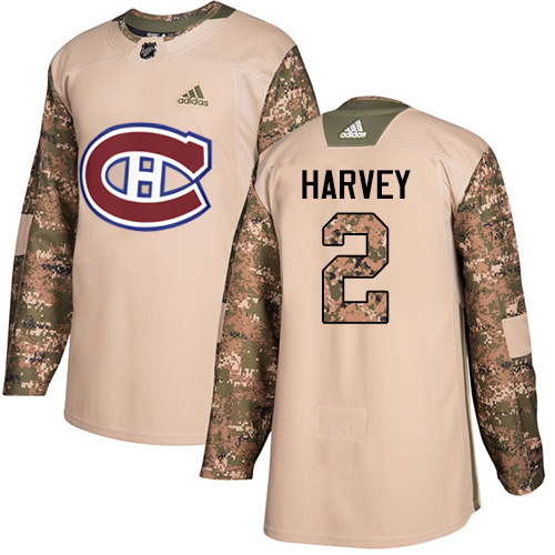 Adidas Montreal Canadiens #2 Doug Harvey Camo Authentic 2017 Veterans Day Stitched Jersey Men's