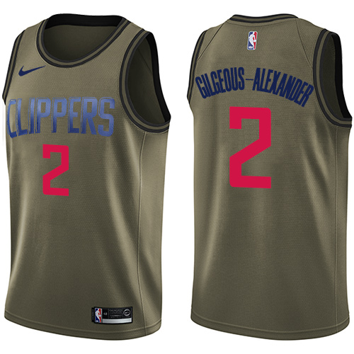 Los Angeles Clippers #2 Shai Gilgeous-Alexander Green Swingman Salute to Service Jersey Mens