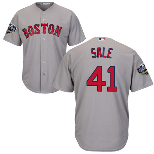 Boston Red Sox #41 Chris Sale Grey New Cool Base 2018 World Series Stitched Jersey Men's