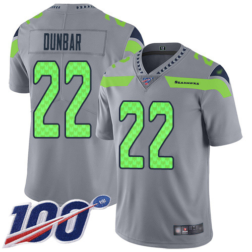 Seattle Seahawks #22 Quinton Dur Gray Men's Stitched Limited Inverted Legend 100th Season Jersey Men's