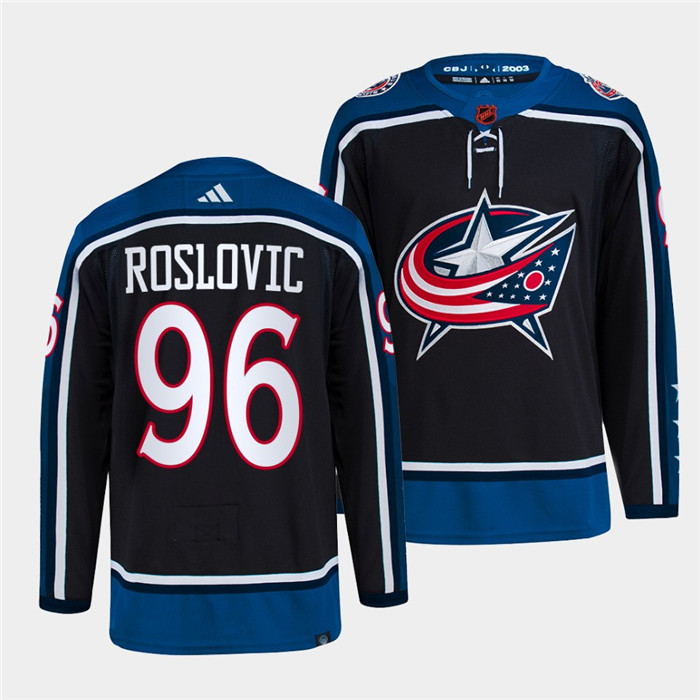 Columbus Blue Jackets #96 Jack Roslovic Men's Adidas Reverse Retro 2.0 Authentic Player Jersey - Navy
