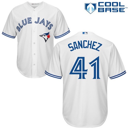 Toronto Blue Jays #41 Aaron Sanchez White Cool Base Stitched Youth Jersey Youth