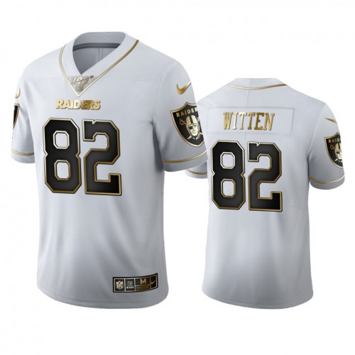 Las Vegas Las Vegas Raiders #82 Jason Witten Men's White Golden Edition Vapor Limited 100 Jersey Men's