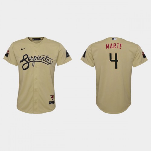 Arizona Arizona Diamondbacks #4 Ketel Marte Youth 2021 City Connect Jersey Gold Youth