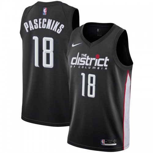 Washington Wizards #18 Anzejs Pasecniks Black Womens Swingman City Edition 2018/19 Jersey Womens