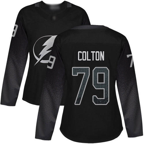 Adidas Tampa Bay Lightning #79 Ross Colton Black Women's Alternate Authentic Stitched Jersey Womens