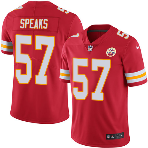 Kansas City Chiefs #57 Breeland Speaks Red Team Color Youth Stitched Vapor Untouchable Limited Jersey Youth