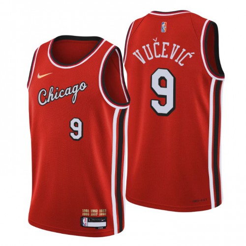 Chicago Chicago Bulls #9 Nikola Vucevic Mens Red 2021/22 Swingman Jersey - City Edition Mens
