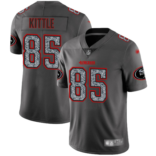 49ers #85 George Kittle Gray Static Men's Stitched Vapor Untouchable Limited Jersey