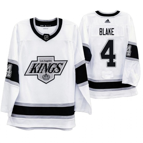 Los Angeles Los Angeles Kings #4 Rob Blake Men's Adidas 2019-20 Heritage White Throwback 90s Jersey Men's