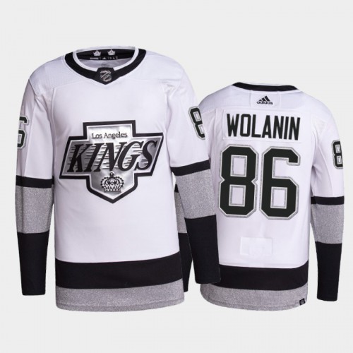 Adidas Los Angeles Kings #86 Christian Wolanin Men's 2021-22 Alternate Authentic Jersey - White Men's