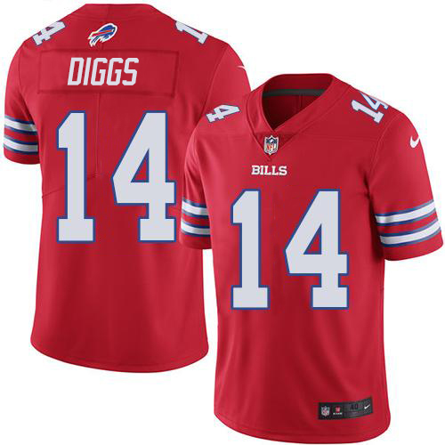 Bills #14 Stefon Diggs Red Youth Stitched Limited Rush Jersey