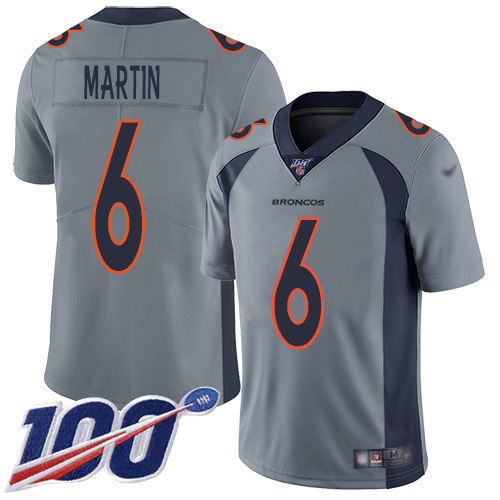 Denver Broncos #6 Sam Martin Gray Youth Stitched Limited Inverted Legend 100th Season Jersey Youth