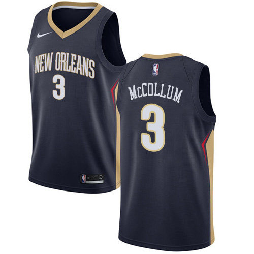 New Orleans Pelicans #3 C.J. McCollum Navy Womens 2021-22 75th Anniversary Diamond Swingman Jersey - Icon Edition Womens