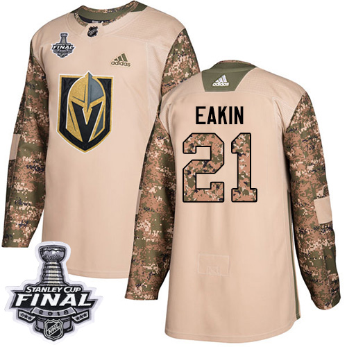 Adidas Golden Vegas Golden Knights #21 Cody Eakin Camo Authentic 2017 Veterans Day 2018 Stanley Cup Final Stitched Jersey Men's