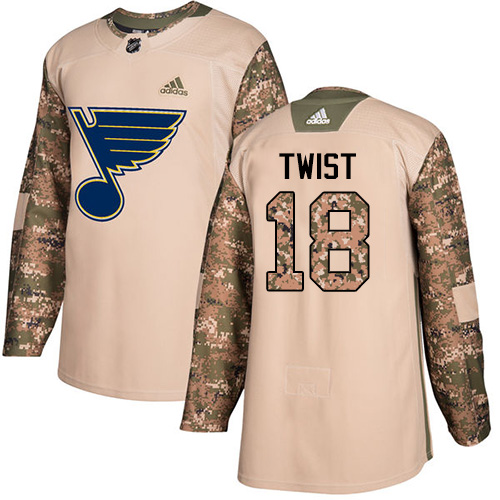 Adidas St. Louis Blues #18 Tony Twist Camo Authentic 2017 Veterans Day Stitched Jersey Men's