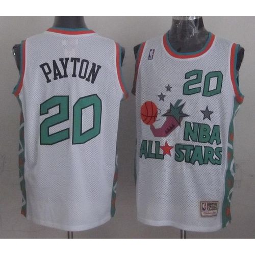 Mitchell And Ness Oklahoma City Thunder #20 Gary Payton White 1996 All-Star Stitched Jersey Mens