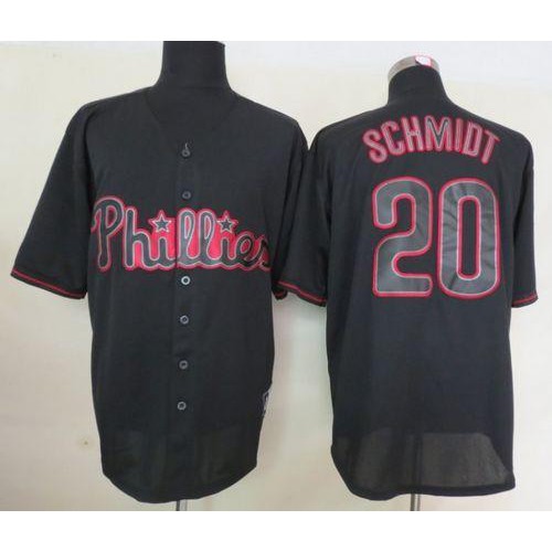 Philadelphia Phillies #20 Mike Schmidt Black Fashion Stitched Jersey Men's