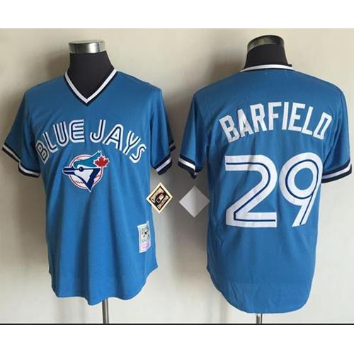 Mitchell And Ness Toronto Blue Jays #29 Jesse Barfield Blue Throwback Stitched Jersey Men's