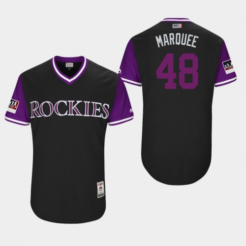 Colorado Rockies #48 German Marquez Black Players Weekend Authentic Stitched Jersey Men's