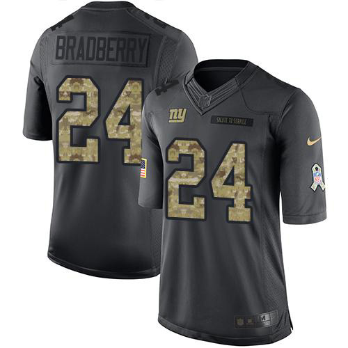 New York Giants #24 James Bradberry Black Youth Stitched Limited 2016 Salute to Service Jersey Youth