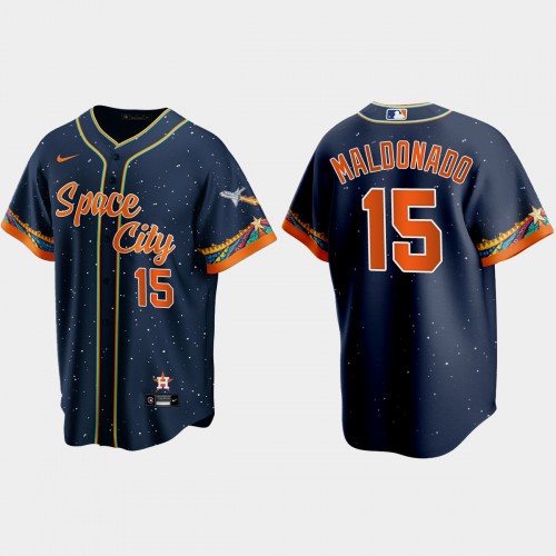 Houston Houston Astros #15 Martin Maldonado Navy Men's 2021 City Connect Replica Jersey Men's