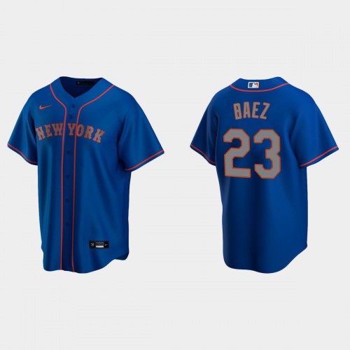 New York New York Mets #23 Javier Baez Men's Royal Jersey Men's