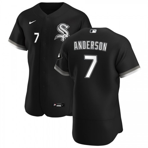 Chicago Chicago White Sox #7 Tim Anderson Men's Black Alternate 2020 Authentic Player Jersey Men's