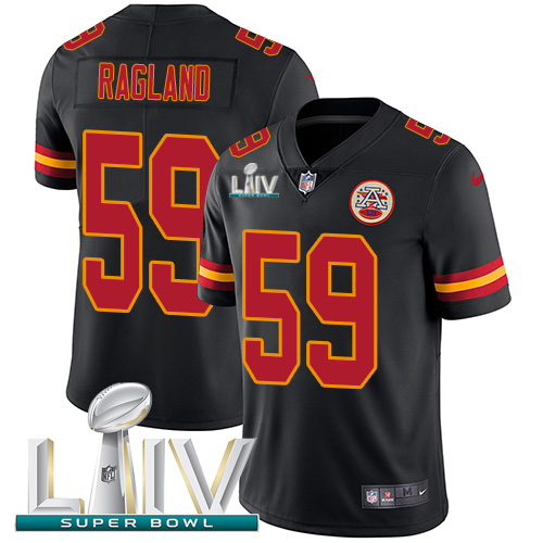 Kansas City Chiefs #59 Reggie Ragland Black Super Bowl LIV 2020 Men's Stitched Limited Rush Jersey Men's