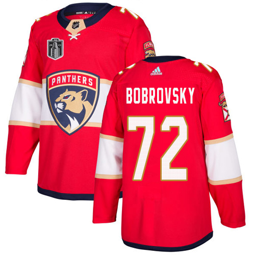 Adidas Lightning #72 Sergei Bobrovsky Red 2023 Stanley Cup Final Patch Home Authentic Stitched Jersey