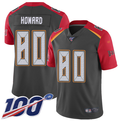 Tampa Bay Buccaneers #80 O. J. Howard Gray Men's Stitched Limited Inverted Legend 100th Season Jersey Men's