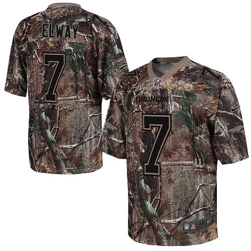 Broncos #7 John Elway Camo Men's Stitched Realtree Elite Jersey