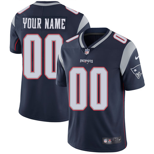 New England Patriots Customized Navy Blue Team Color Stitched Vapor Untouchable Limited Men's Jersey