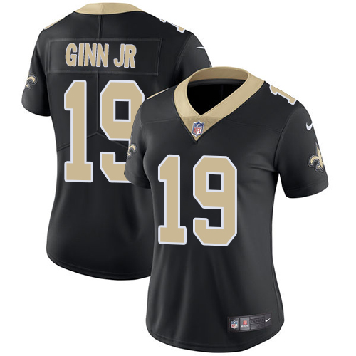 New Orleans Saints #19 Ted Ginn Jr Black Team Color Women's Stitched Vapor Untouchable Limited Jersey Womens