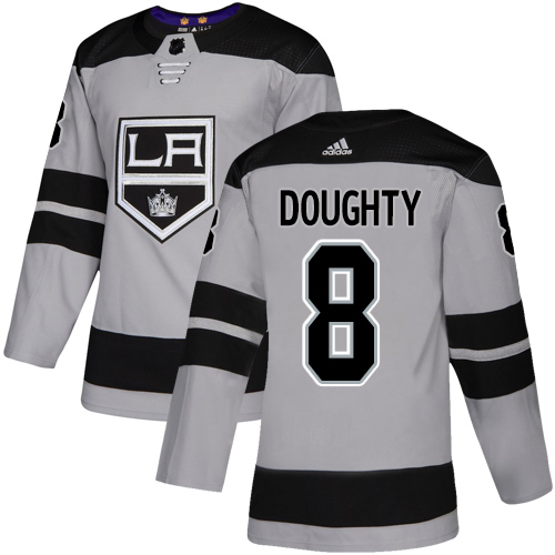 Adidas Los Angeles Kings #8 Drew Doughty Gray Alternate Authentic Stitched Jersey Men's