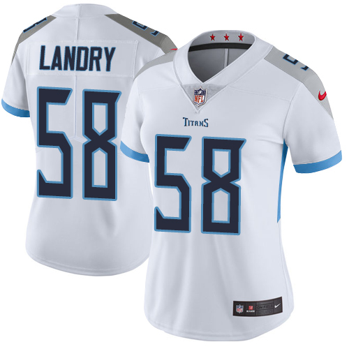 Tennessee Titans #58 Harold Landry White Women's Stitched Vapor Untouchable Limited Jersey Womens