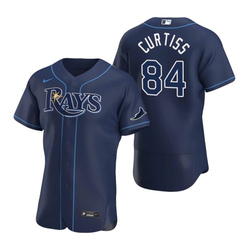 Tampa Bay Tampa Bay Rays #84 John Curtiss Men's Navy Alternate 2020 Authentic Team Jersey Men's