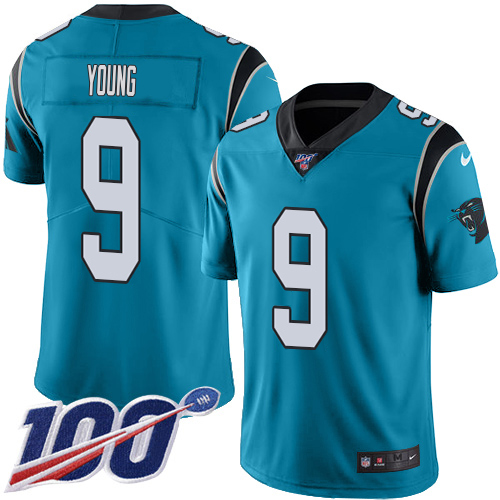 Panthers #9 Bryce Young Blue Alternate Men's Stitched 100th Season Vapor Untouchable Limited Jersey