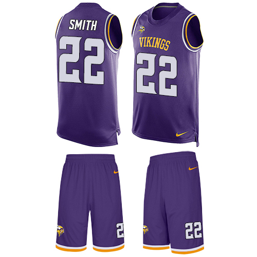 Vikings #22 Harrison Smith Purple Team Color Men's Stitched Limited Tank Top Suit Jersey